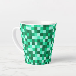 De Café Latte Caneca Inspirada em Micraft Pixels Verdes