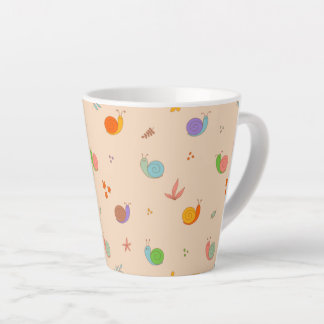 De Café Latte Caneca Latta Cuta com Caracóis e Flores