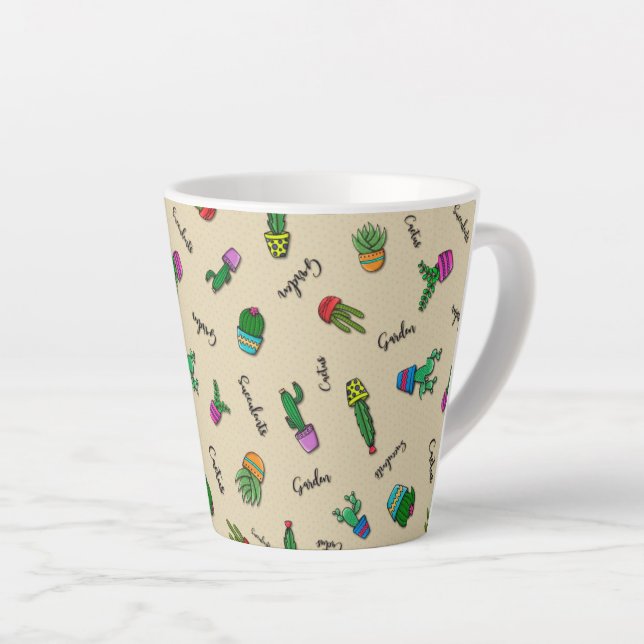 De Café Latte Caneca Linha Cactus (Ângulo direito)
