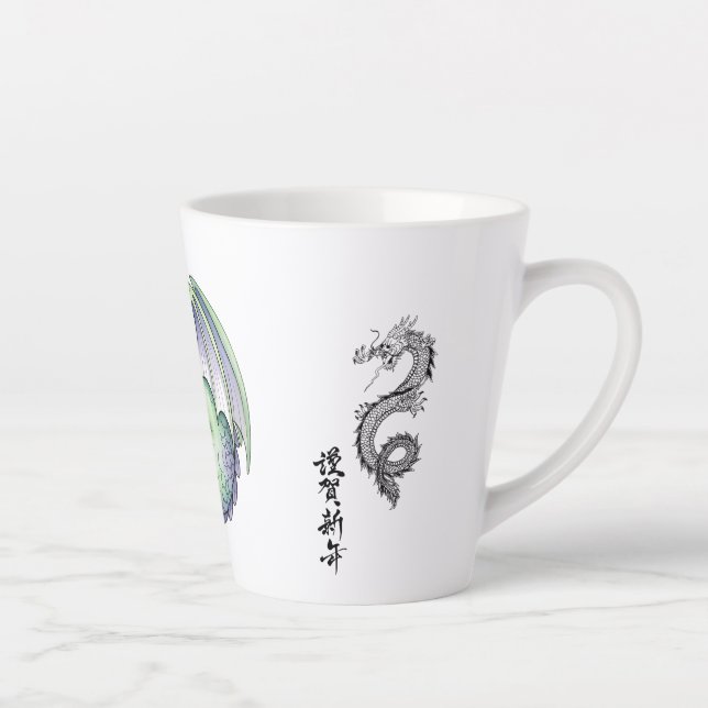 De Café Latte Caneca Majestoso Dragão (Direita)