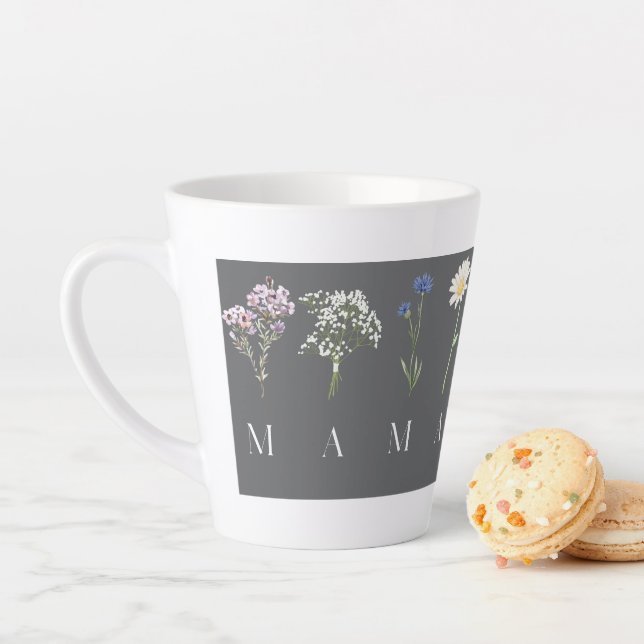 De Café Latte Caneca MAMA com Letras Florais – Presente do Dia d (In Situ)