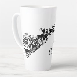 De Café Latte Caneca Natal Alta, Preta e Branca