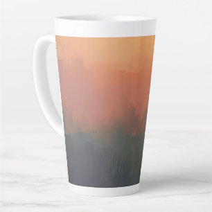 De Café Latte Caneca Paisagem Urbana Abstrata – Névoa Urbana Son
