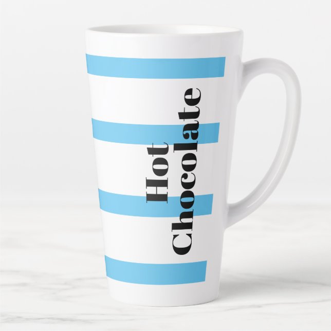 De Café Latte Caneca para Chocolate Quente - Aros Azuis - (Direita)