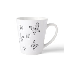 Caneca Pequena Branca Borboletas