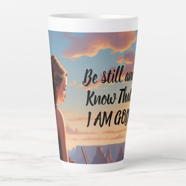 De Café Latte Caneca Personalizada 'Fique Calmo e Saiba Que Eu S (Frente)
