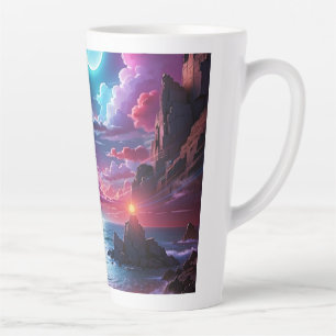 De Café Latte Caneca Pôr do Sol no Oceano Fantasia - Caneca do M