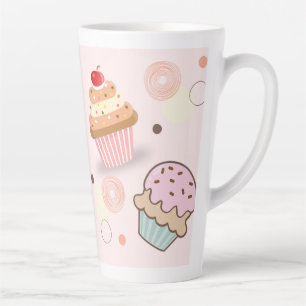 De Café Latte caneca rosa bolo