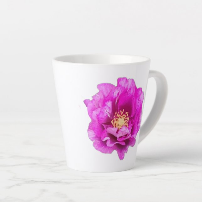 De Café Latte Caneca Rosa Roxa (Ângulo direito)