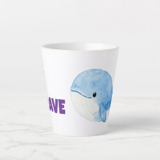 De Café Latte Caneca Seja Corajoso Como a Baleia para Crianças
