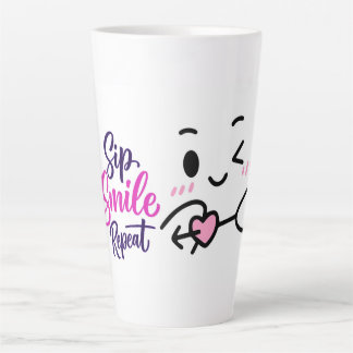 De Café Latte Caneca Sip, smile, repeat