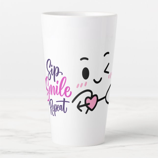 De Café Latte Caneca Sip, smile, repeat (Frente)