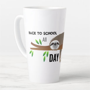De Café Latte Caneca Sloth Back to School All Day