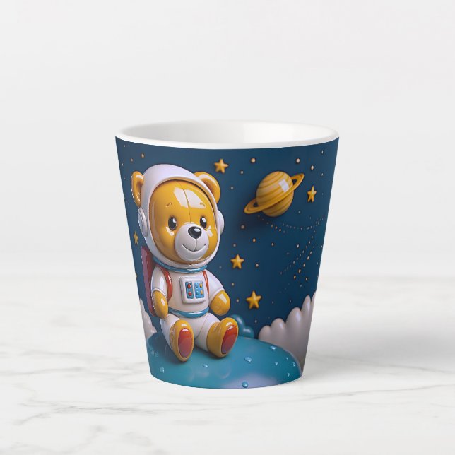 De Café Latte Caneca Space Teddy Kids (Frente)