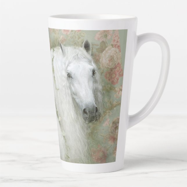 De Café Latte Cavalo Branco - Caneca Lateral, Caneca, Taça (Direita)