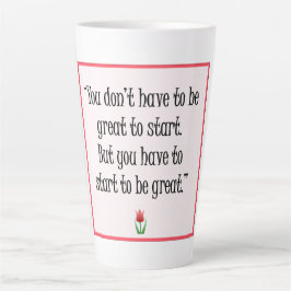 De Café Latte Comece a Fazer Grandes Coisas - Caneca Amarela Mot