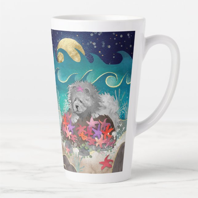 De Café Latte DANCIN'S COM A Caneca Azul-Chow STARZ (Direita)