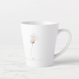 De Café Latte Dandeliões secos desenhando caneca latina