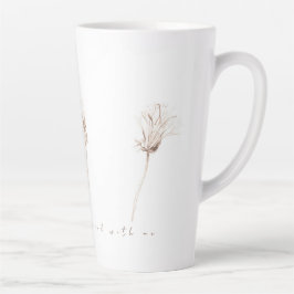 De Café Latte Dandeliões secos desenhando caneca latina