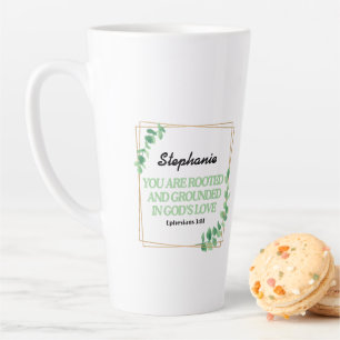 De Café Latte Ephesianos 3:17 Você Está Enraizado Em Caneca Pers