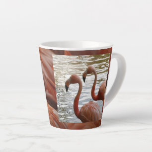 De Café Latte Flamingo Feche A Caneca Lateral