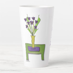 De Café Latte 'Flores Roxas' - Manter A Vida Simples Caneca Late