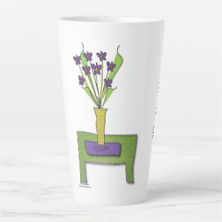 De Café Latte 'Flores Roxas' - Manter A Vida Simples Caneca Late