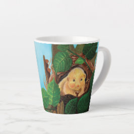 De Café Latte Hazel dormitório comendo avelã pequena caneca lati