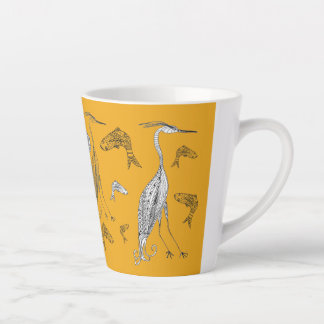 De Café Latte Herões e Peixes 12 oz. Caneca