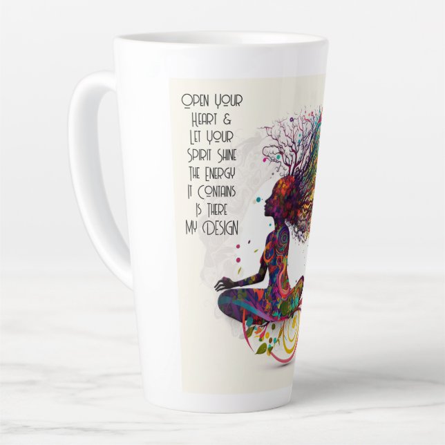 De Café Latte Mulher inspirada, Abrir a caneca (Ângulo esquerdo)