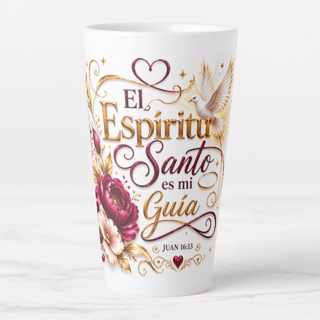 De Café Latte O Espírito Santo é meu Guia | Caneca Cristã (Frente)