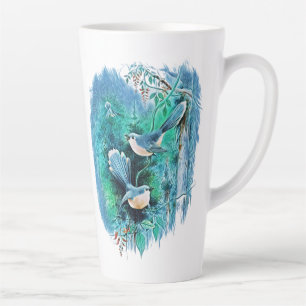 De Café Latte Pássaros azuis-do-inverno pintando caneca tardia