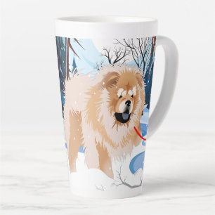 De Café Latte POR CIMA DO RIO Red Chow, caneca latina com texto