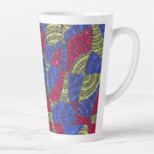 De Café Latte Sahar Caneca com Padrão Abstrato Colorido Desenh