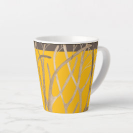 De Café Latte Tarde do outono em uma pequena caneca latina