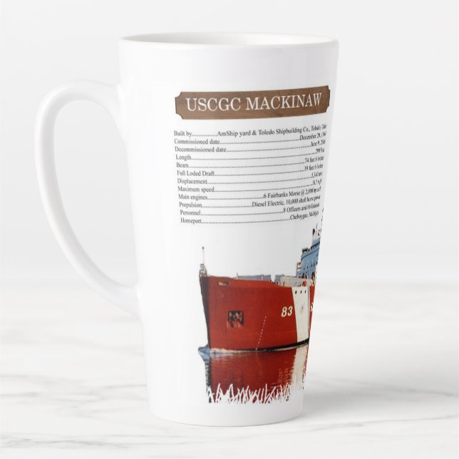 De Café Latte WAGB 83 Mackinaw Red info caneca (Esquerda)