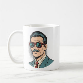 De Café Legal caneca do bigode retrô