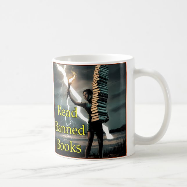 De Café Leia Livros Proibidos - Caneca (Direita)