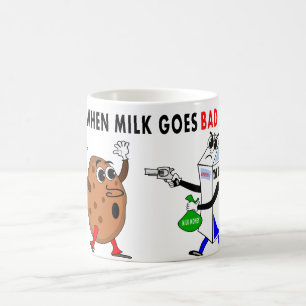 De Café leite dos desenhos animados e caneca lunáticos do