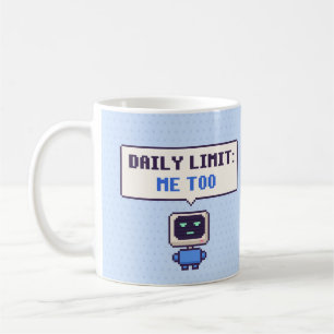 De Café Limite Diário: Caneca Pixel AI Engraçadinha