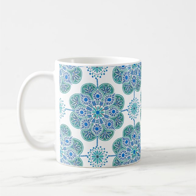 De Café Linda caneca azul e verde (Esquerda)