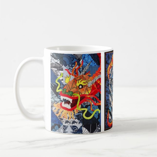 De Café Lindo Dragão Quilt Caneca (Esquerda)