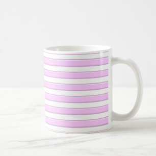 De Café Listras Horizontais Rosa em Caneca Branca