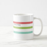 De Café Listras Simples - Caneca Personalizada<br><div class="desc">Esta caneca elegante apresenta um simples padrão de stripe moderno e pode ser personalizada com um nome. Faz um presente de excelente para o amante do café ou do chá em sua vida.</div>