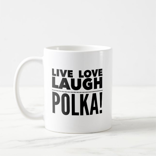 De Café Live Love Laugh Polka Polka caneca (Esquerda)