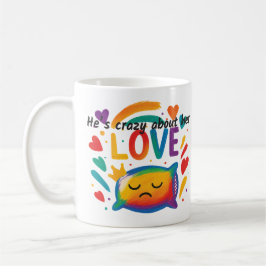 De Café "Louco Por Ela" Caneca do Orgulho | Amor LGBTQ+ Ar