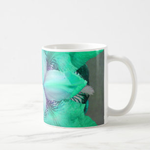 De Café Luz - caneca azul da flor da íris