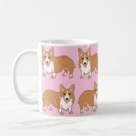 De Café Luz do teste padrão do Corgi - caneca cor-de-rosa
