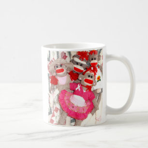 De Café Macacos da peúga para a caneca da fita do rosa da