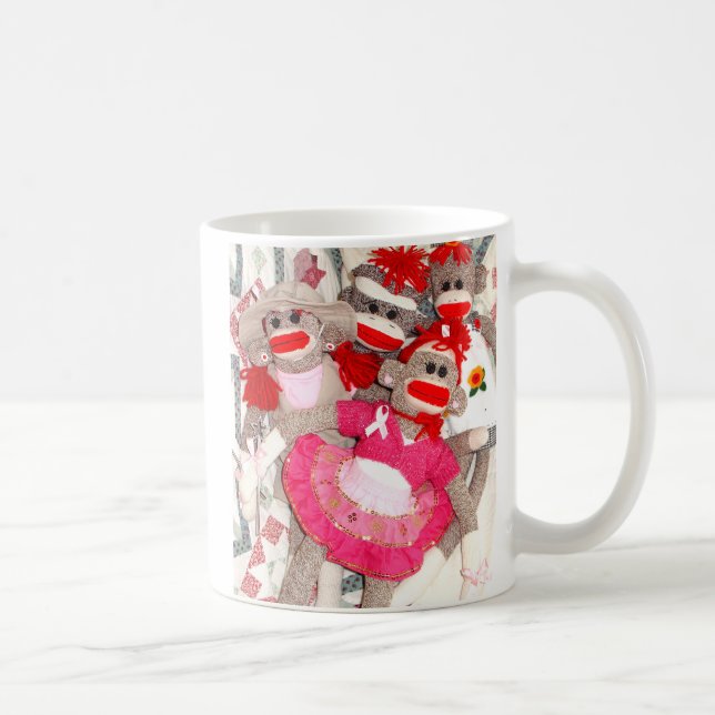 De Café Macacos da peúga para a caneca da fita do rosa da (Direita)